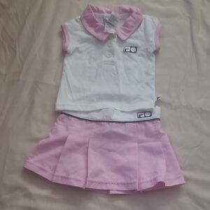Fila Kids Matching Set - White and Pink